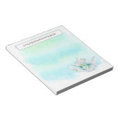 Notitieblok van Tea Pot Mint Green Gold Flowers (Schuin)