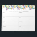 Notitieblok van Weekselplaner Spring Bloom Flowers<br><div class="desc">Spring Bloom Flowers Garland Weekly Planner | Plan en plant uw week met deze bloemkelk. Het bevat bloemen illustraties van paarse, blauwe, groene en roze bloemen met groen. Deze botanische weekplanner zal perfect zijn als cadeau. Pas de lettertypen, de grootte en de spatiëring aan met behulp van de velden die...</div>