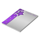 Notitieblok van zilver en Paarse sterren (Linkerzijde)