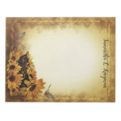 Notitieblok van zonnebloemen en vlinders (Voorkant)