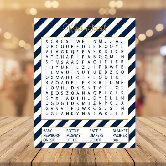 notitieblok voor 40 Word Search Baby shower Games