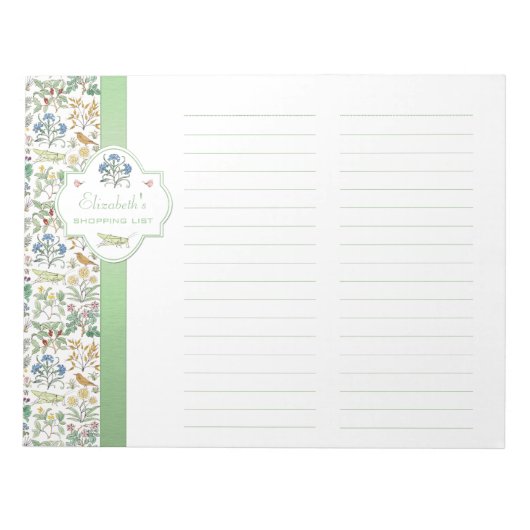 Notitieblok voor aangepaste winkellijst voor tuin  (Voorkant)
