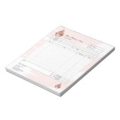 Notitieblok voor bestelformulier factuur bakkerij  (Linkerzijde)