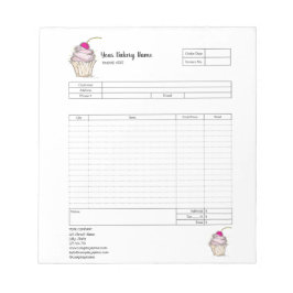 Notitieblok voor bestelformulier factuur bakkerij 