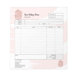 Notitieblok voor bestelformulier factuur cupcake b