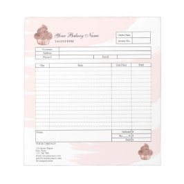 Notitieblok voor bestelformulier factuur voor bakk