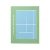 Notitieblok voor de indeling van de Tennis-rechtba (Linkerzijde)