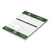 Notitieblok voor facturering van basis gazonverzor (Linkerzijde)