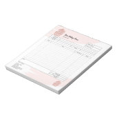 Notitieblok voor factuur bestelformulier cupcake b (Linkerzijde)