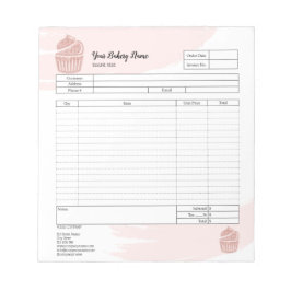 Notitieblok voor factuur bestelformulier cupcake b