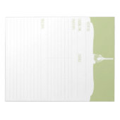 Notitieblok voor het bakboord met groen vrieskrull (Voorkant)