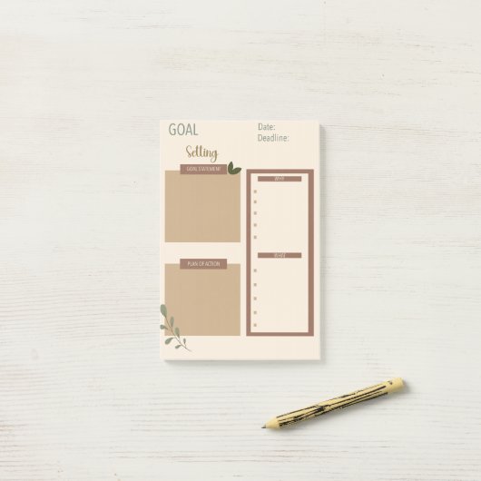 Notitieblok voor het bepalen van doelstellingen post-it® notes (Op bureau)