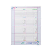 Notitieblok voor het bijhouden van telefoongesprek (Linkerzijde)