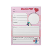 Notitieblok voor het februari-boekrapport voor de  (Linkerzijde)