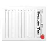 Notitieblok voor het testen van de afvoer met een (Voorkant)