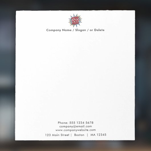 Notitieblok voor het uploaden van zakelijke Logo e