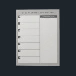 Notitieblok voor maalplanner | Grijs<br><div class="desc">Pas dit notitieblok aan met uw voorkeurstitel voor het creëer van een aangepaste wekelijkse maaltijdplanner of projectplanner. Een grijs ontwerp is uitgerust met een modern en eenvoudig ontwerp met veel ruimte om te schrijven. Met de ruimtes per dag van de week kunt u uw maaltijden en uw wekelijkse boodschappenlijstje plannen....</div>