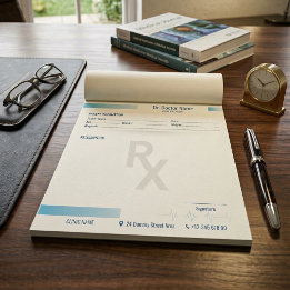 Notitieblok voor recepten – Bewerkbaar Rx voor art