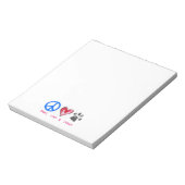 Notitieblok voor vrede, liefde en redding (Linkerzijde)