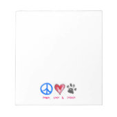 Notitieblok voor vrede, liefde en redding (Voorkant)