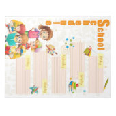 Notitieblok voor wekelijks schoolrooster (Voorkant)