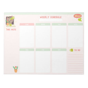 Notitieblok voor wekelijkse kalender 8,5x11
