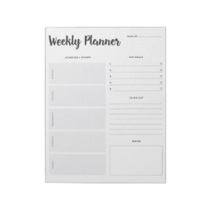 Notitieblok voor wekelijkse planner instellen