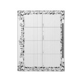 Notitieblok voor wekelijkse platinering van Floral (Linkerzijde)