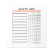 Notitieblok voor wekelijkse taaktracering (Voorkant)