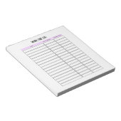 Notitieblok voor werktijdlogboekplanner (Schuin)