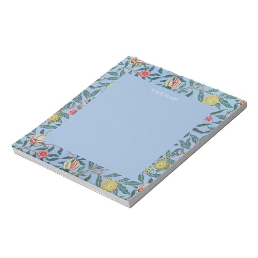 NOTITIEBLOK : WILLIAM MORRIS : " BLUE POMEGRANATES (Linkerzijde)