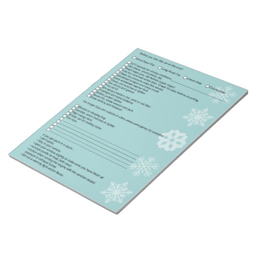 Notitieblok winterrijdchecklist (Schuin)