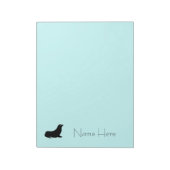 Notitieblok - Zegel met naam op blauw (Linkerzijde)