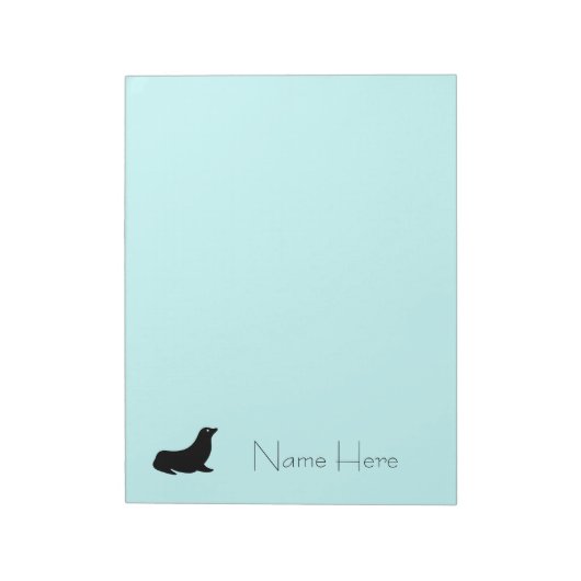 Notitieblok - Zegel met naam op blauw (Linkerzijde)