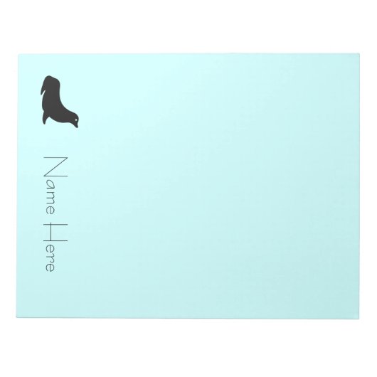 Notitieblok - Zegel met naam op blauw (Voorkant)