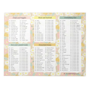 Notitieblokken op de lijst van kruidenierswaren