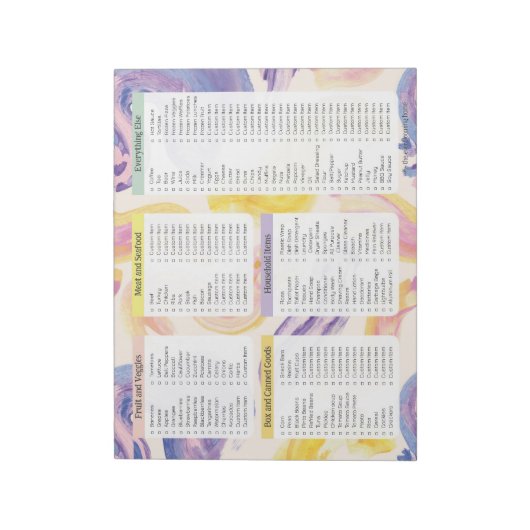  Notitieblokken van de Lijst van de Grocery, de Li (Linkerzijde)