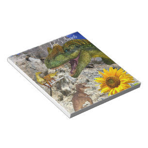 Notitieblokken van zonnebloemen, Floral Dinosaur