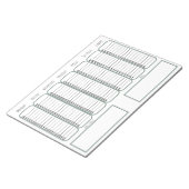 Notitieboek (27,94 x 21,59 cm), 40 pagina's - Lijs Notitieblok (Schuin)