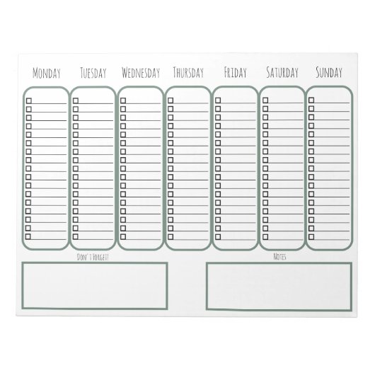 Notitieboek (27,94 x 21,59 cm), 40 pagina's - Lijs Notitieblok (Voorkant)