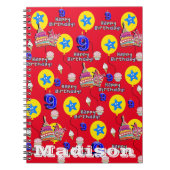 Notitieboek, #9 Happy 9th Birthday Notities rood Notitieboek (Voorkant)