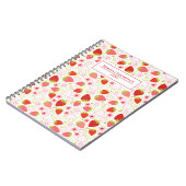 Notitieboek aangepast patroon rode aardbeien (Linkerzijde)