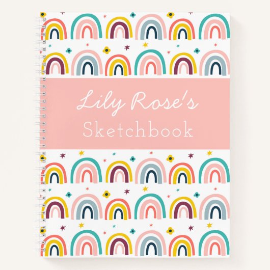 Notitieboek aangepast Rainbow Pattern Sketchbook (Voorkant)