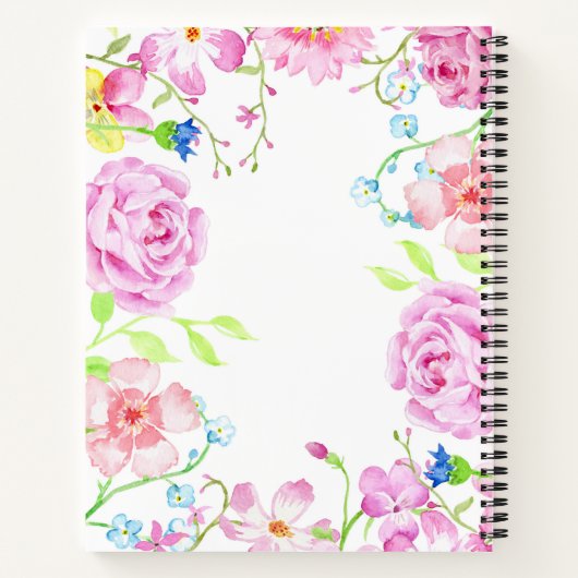 Notitieboek Aangepaste Waterverf bloemen (Achterkant)