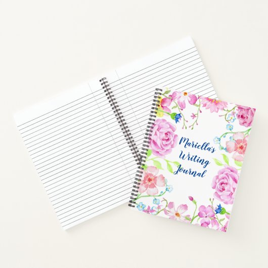 Notitieboek Aangepaste Waterverf bloemen (Binnen)