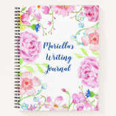 Notitieboek Aangepaste Waterverf bloemen (Voorkant)