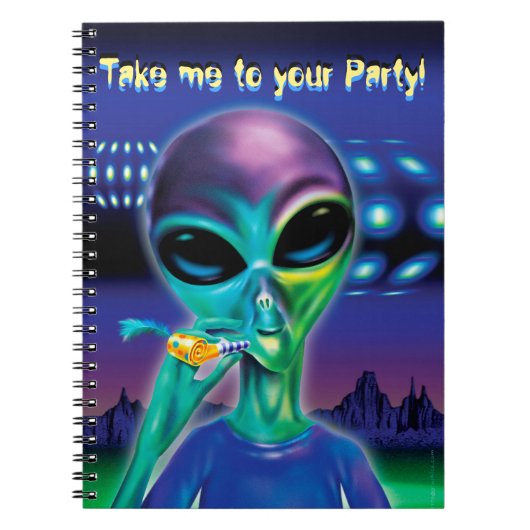 Notitieboek Alien Breng me naar je feest! (Voorkant)