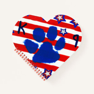 NOTITIEBOEK Amerikaanse vlag Heart Shape