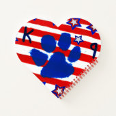 NOTITIEBOEK Amerikaanse vlag Heart Shape (Achterkant)