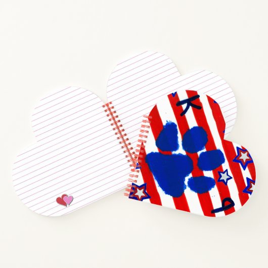 NOTITIEBOEK Amerikaanse vlag Heart Shape (Binnen)